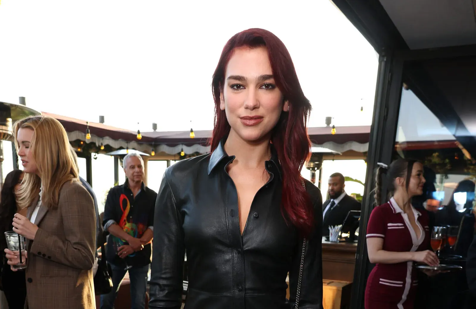 Dua Lipa attends the Cocktail Reception Celebrating Greta Gerwig as AFI Guest Artistic Director at Harriet's Rooftop on October 27, 2023 in West Hollywood, California.