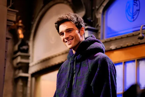 SNL Host Jacob Elordi Radiates Charm Alongside Reneé Rapp in Studio 8H - Captured on January 16, 2024 (Photo Credit: Rosalind O'Connor/NBC)