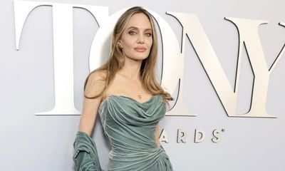 Angelina Jolie Enchants in Velvet Atelier Versace at the 77th Annual Tony Awards