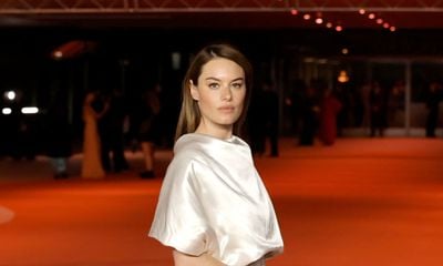 Camille Rowe Shines in Ferragamo at Academy Museum Gala