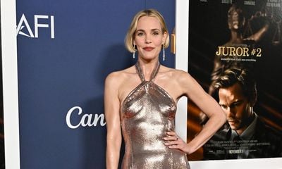 Leslie Bibb Stuns on the Red Carpet in Metallic Rabanne at ‘Juror #2’ Screening