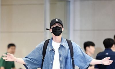Jin of BTS Embraces Denim Airport Style in Head-to-Toe Gucci