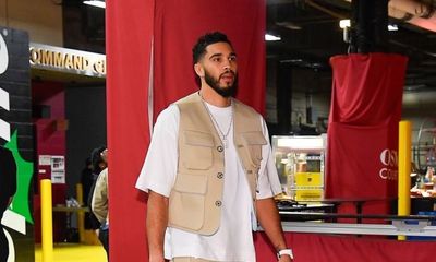 Jayson Tatum’s Versace Game Day Fit Scores Big at NBA Playoffs Against Cleveland Cavaliers