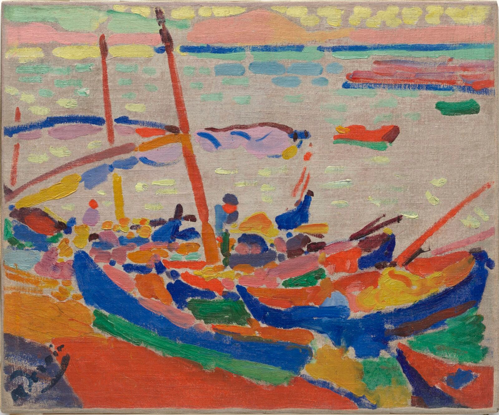 André Derain, Fishing Boats, Collioure, 1905, oil on canvas, Museum of Modern Art, New York, the Philip L. Goodwin Collection. © 2023 Artists Rights Society (ARS), New York / ADAGP, Paris