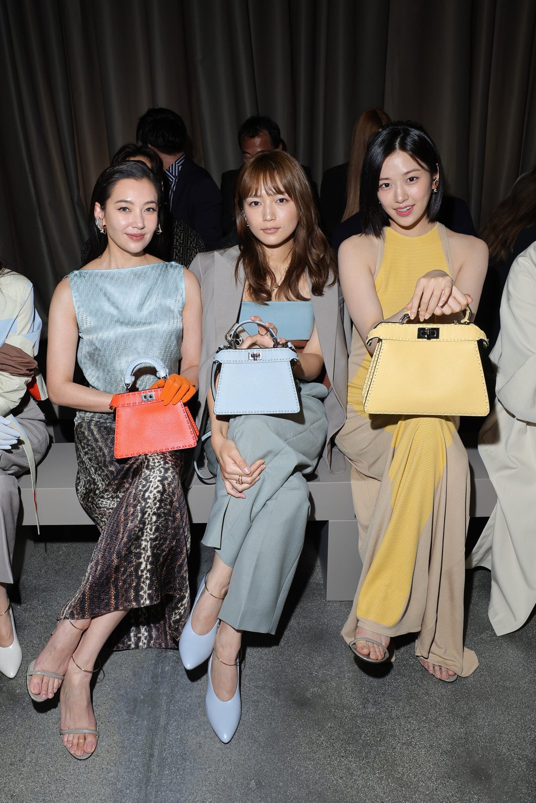 Bella Ranee, Haruna Kawaguchi and An Ju-Jin at the Fendi showcase (Photo by Jacopo M. Raule/Getty Images for Fendi)