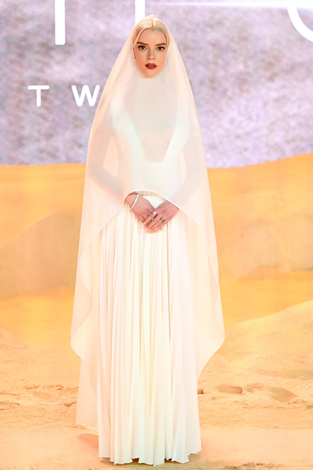 LONDON, ENGLAND - FEBRUARY 15: Anya Taylor-Joy, an ethereal vision in Dior, graces the World Premiere of 'Dune: Part Two' in Leicester Square. (Photo by Samir Hussein/WireImage).