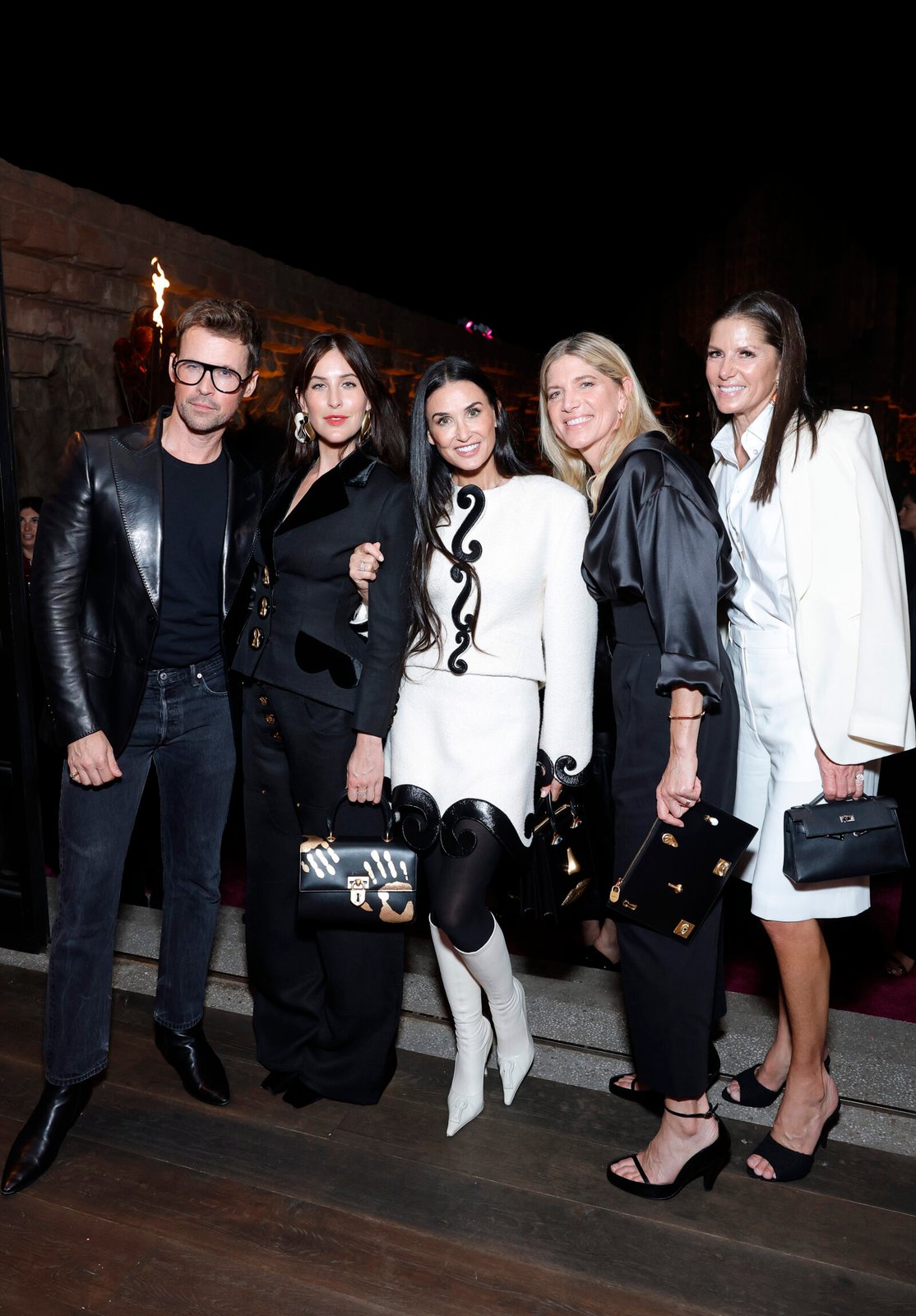(L-R) Brad Goreski, Scout Willis, Demi Moore, Petra Flannery