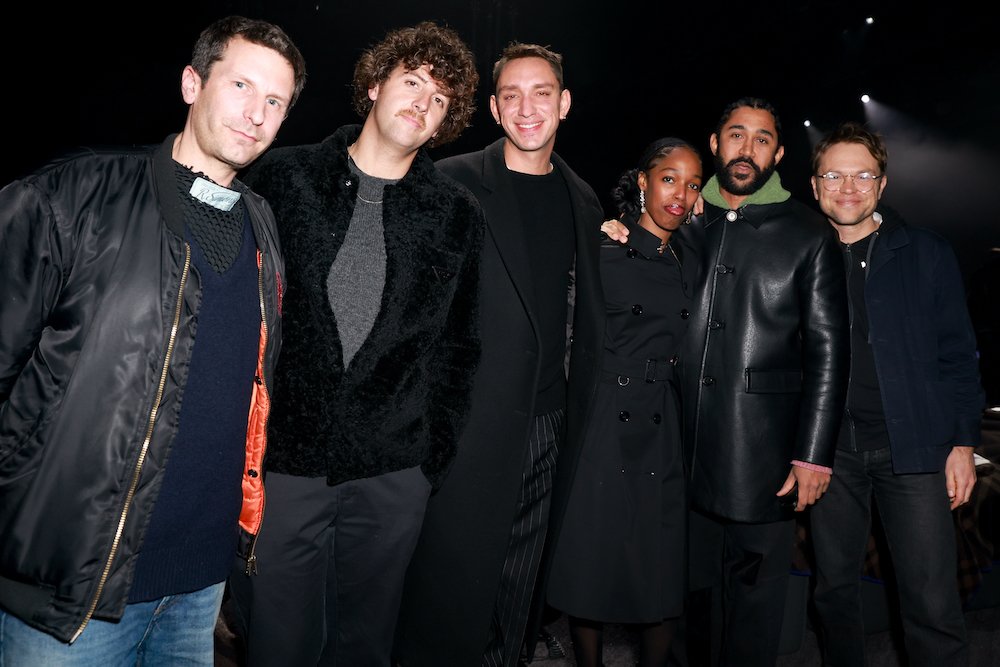 (L to R) Guest, Jamie xx, Oliver Sim, John Glacier, guest and Caius Pawson