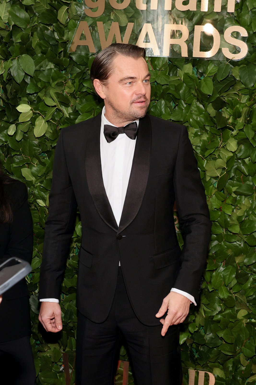 Close-up of Leonardo DiCaprio at the Gotham Awards, showcasing the actor's dedication to classic style and substance. (Image courtesy of Gucci/Getty Images; Photo by Dia Dipasupil/WireImage)