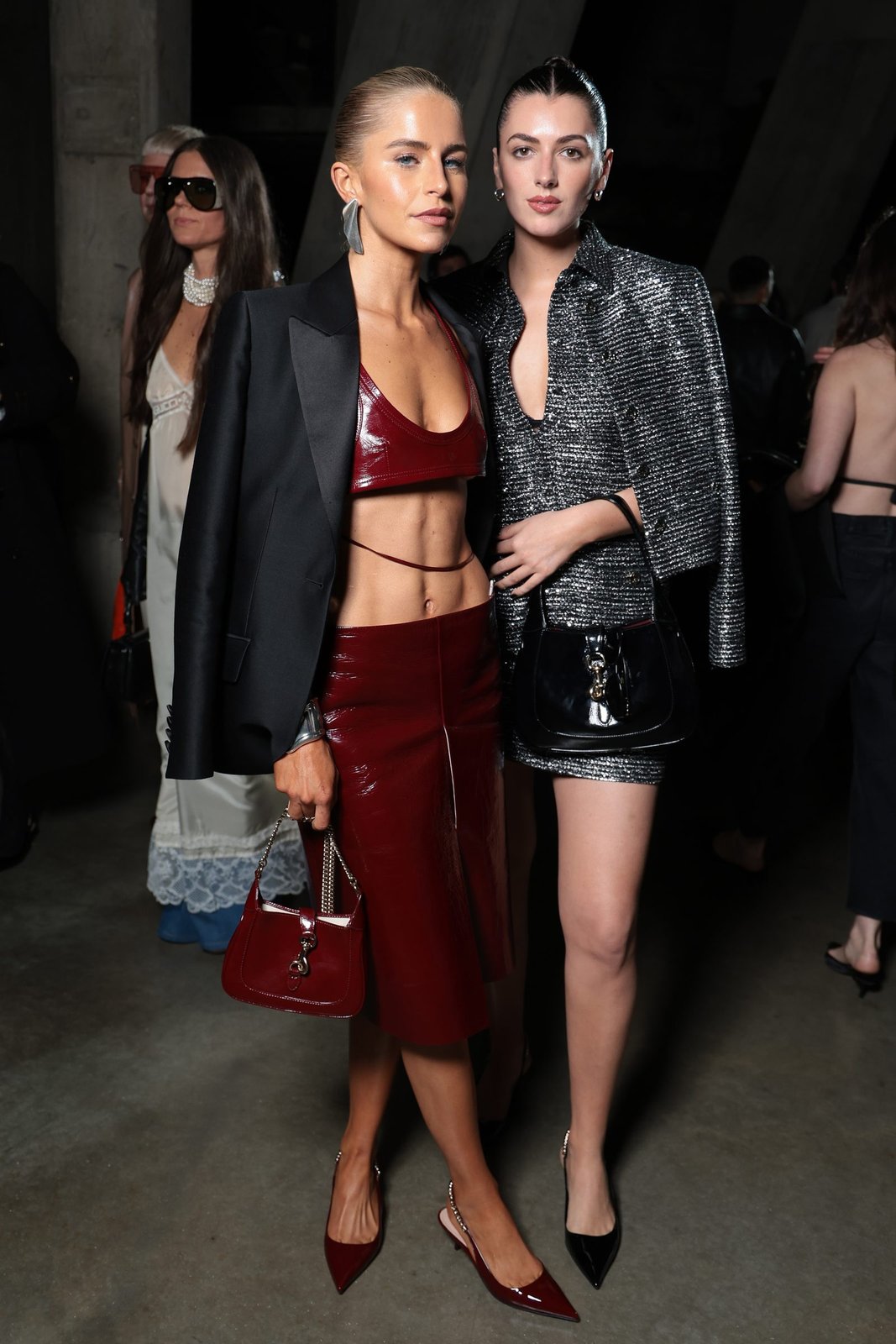 Caroline Daur and Davika Hoorne attend the Gucci Cruise 2025 Fashion Show at Tate Modern on May 13, 2024 in London, England. (Photo by Shane Anthony Sinclair/Getty Images for Gucci)