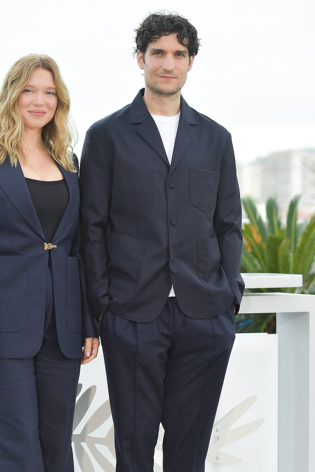 Léa Seydoux and Louis Garrel attends the "Le Deuxieme Act" (The Second Act) Photocall at the 77th annual Cannes Film Festival at Palais des Festivals on May 15, 2024 in Cannes, France. (Photo by Dominique Charriau/WireImage)