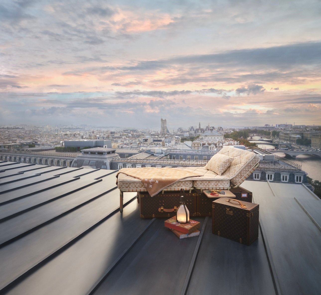Louis Vuitton's Classic Bed Trunk: Monogram luxury meets portable comfort, a traveler's dream.