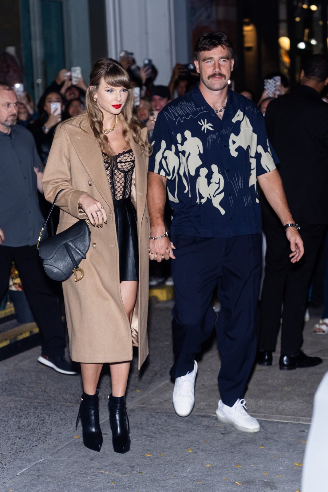 Taylor Swift and Travis Kelce were seen in SoHo on October 11, 2024 in New York City. (Photo by TheStewartofNY/GC Images)