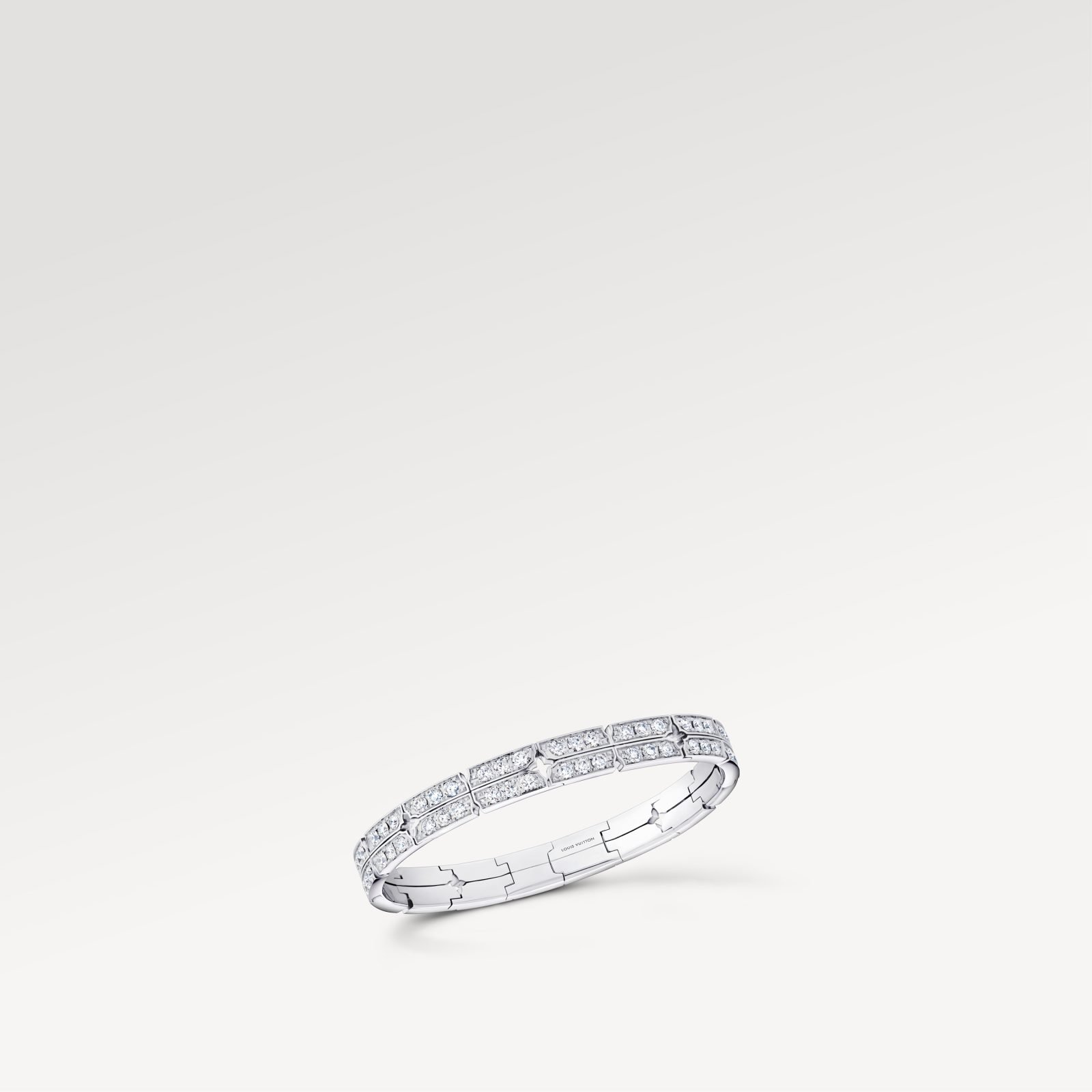 Louis Vuitton Tumbler Collection Pavé Diamond Bracelet in White Gold
