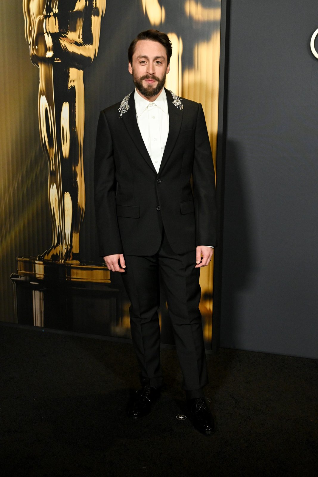 Kieran Culkin attends the 2024 Governors Awards wearing McQueen (Photo by Gilbert Flores/Variety via Getty Images)