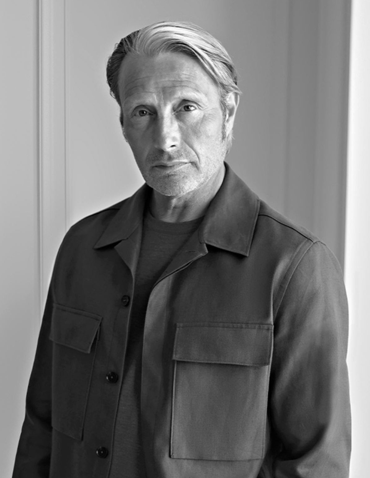 Mads Mikkelsen wearing ZEGNA, portrait