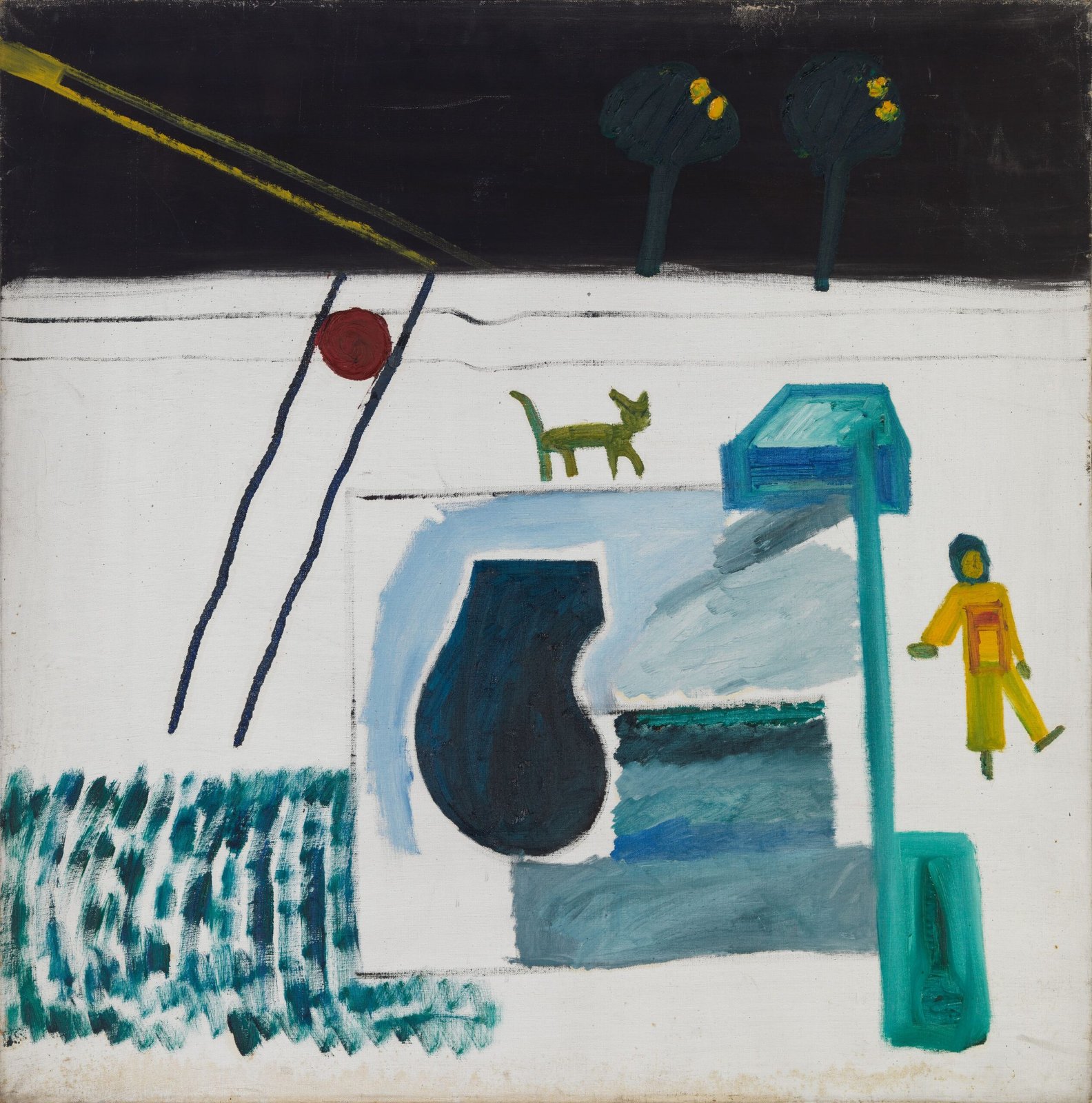 Walter De Maria
Man on the Moon Painting, 1961 Oil on canvas
36 × 36 in. (91.4 × 91.4 cm)
The Menil Collection, Houston
