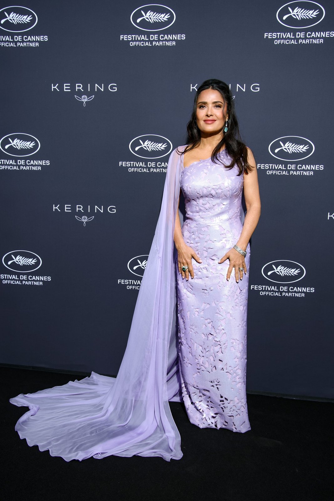 Salma Hayek Pinault attends Kering And Cannes Film Festival Official Dinner on May 19, 2024 in Cannes, France. (Photo by Daniele Venturelli/Getty Images for Kering)