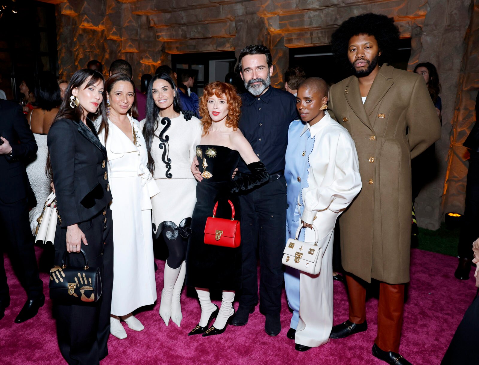 (L-R) Scout Willis, Maya Rudolph, Demi Moore, Natasha Lyonne, Daniel Roseberry, Janicza Bravo, and Jeremy O. Harris