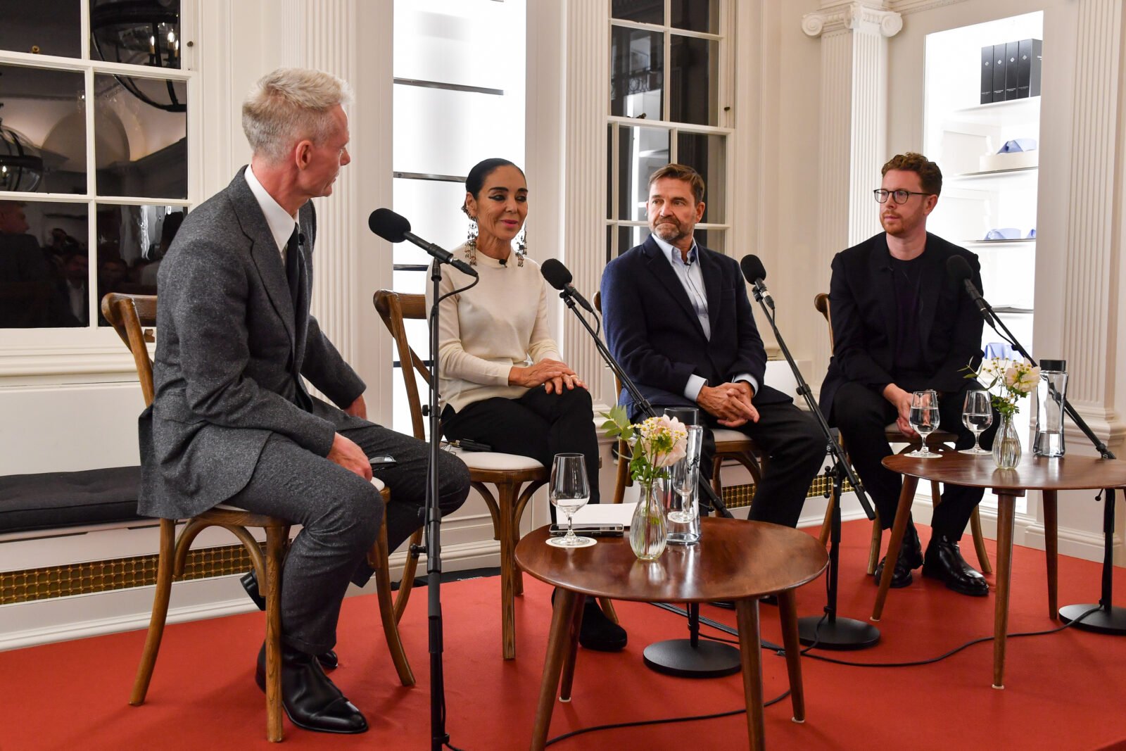 (L to R) Tim Marlow, Shirin Neshat, Jamie Fobert and Dr Nicholas Cullinan, Photo by Jed Cullen/Dave