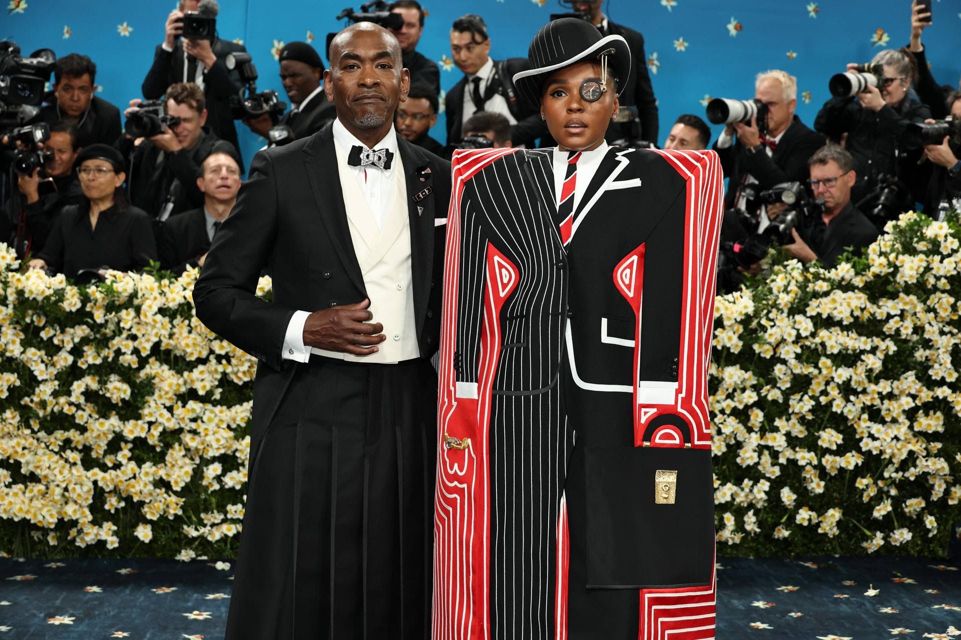 janelle monae and Paul tazewell host the 2025 met gala wearing Thom Browne in new york