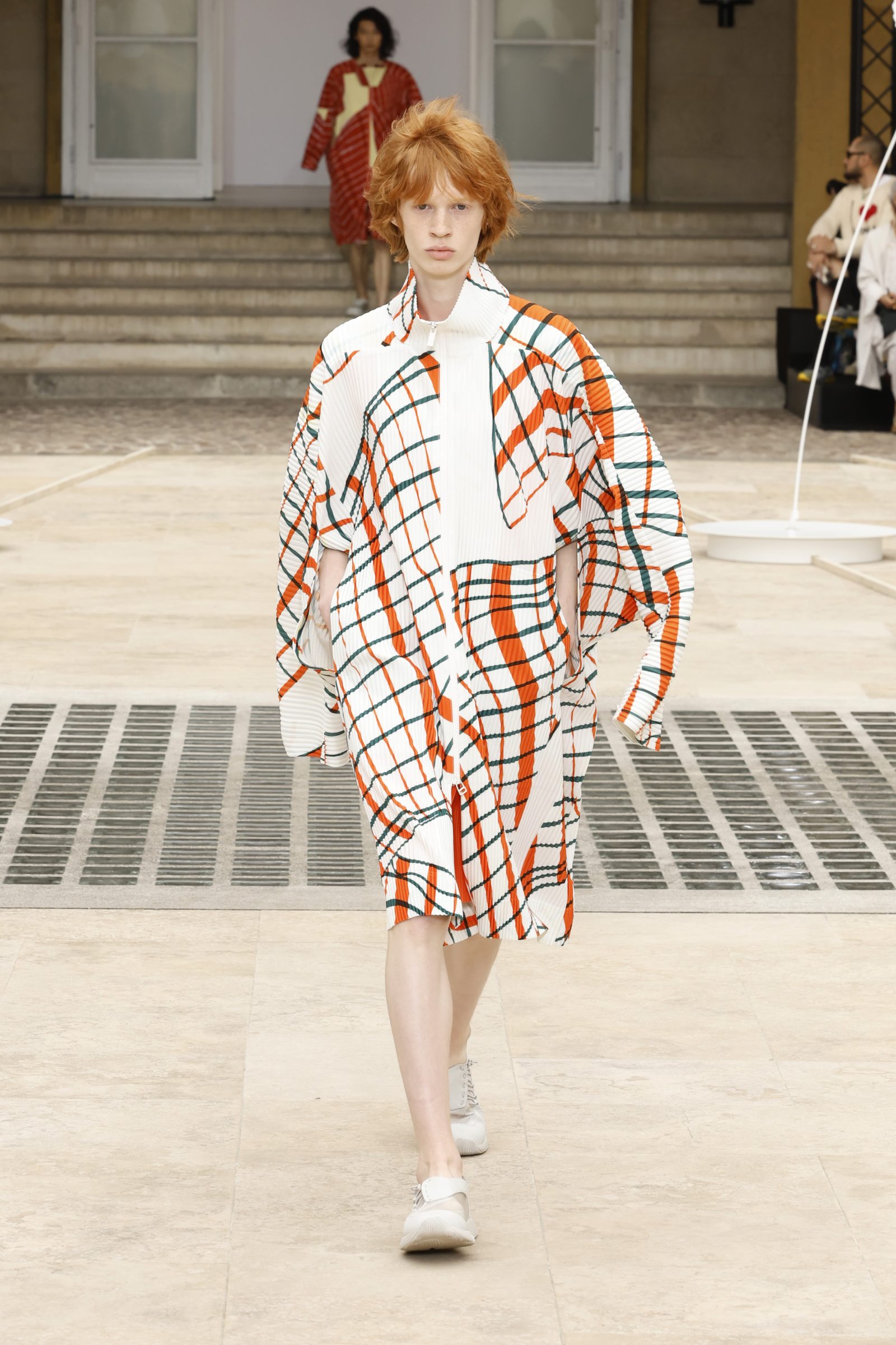 WINDSWEPT PLAID is a distorted print series that captures the movement of wind. Created by holding the print in strong wind to allow it to flutter in the air, the result is a spontaneous plaid pattern.