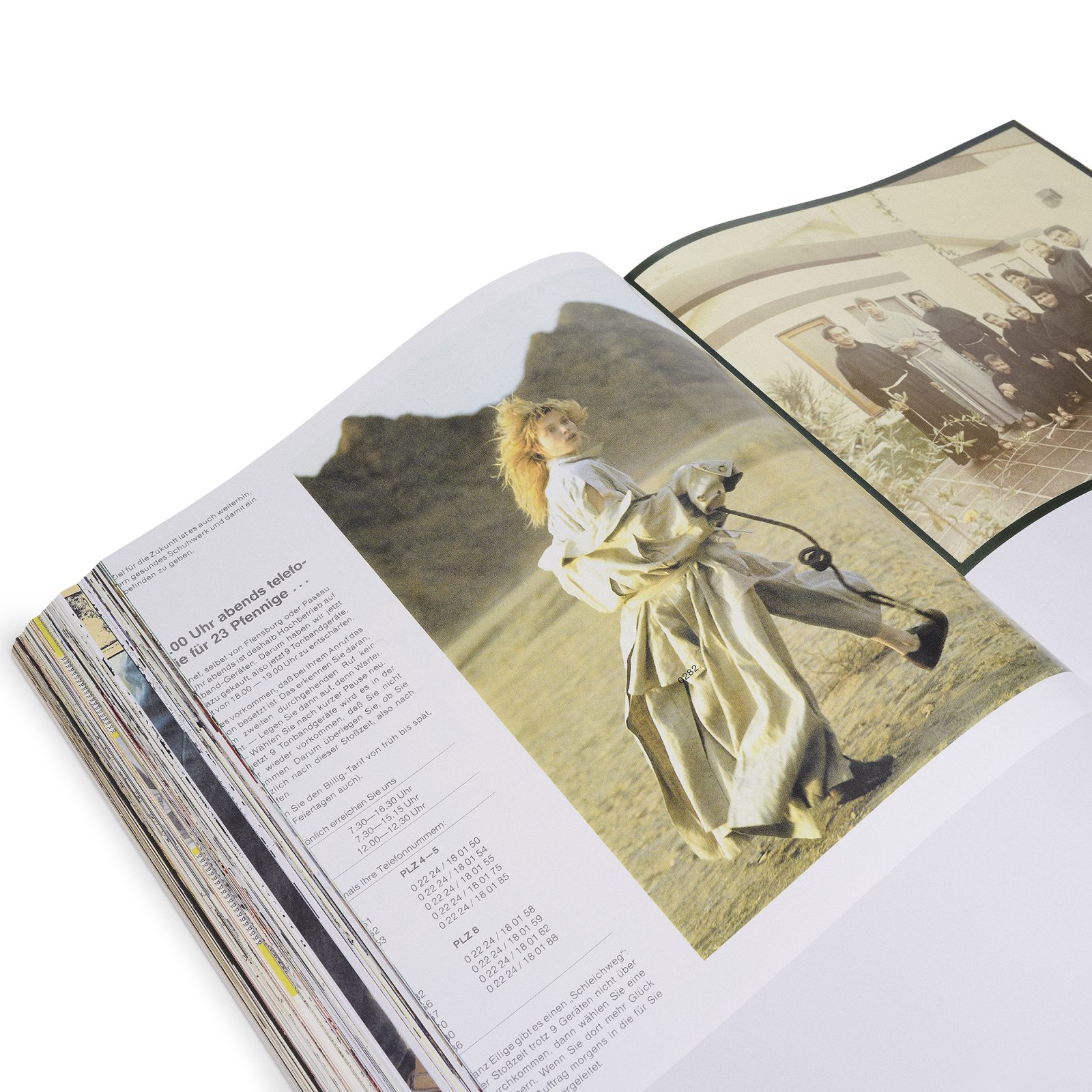 A fashion editorial from the archives captures BIRKENSTOCK's presence in avant-garde styling, featuring a flowing white dress paired with the brand's signature footwear. (Photo: Courtesy of BIRKENSTOCK)