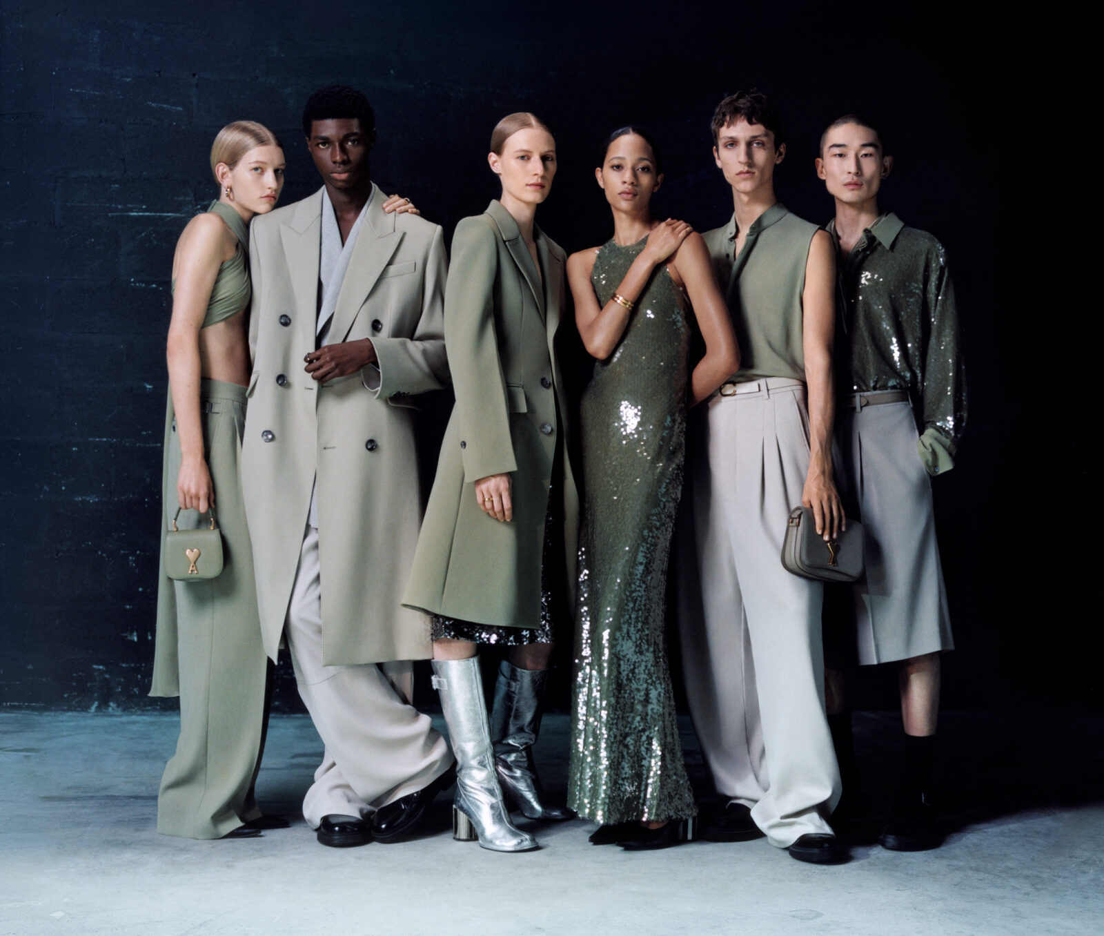 The AMI SS24 features tailored sophistication and sparkling nonchalance, crafting a vision of modernity that's both grounded and ethereal.