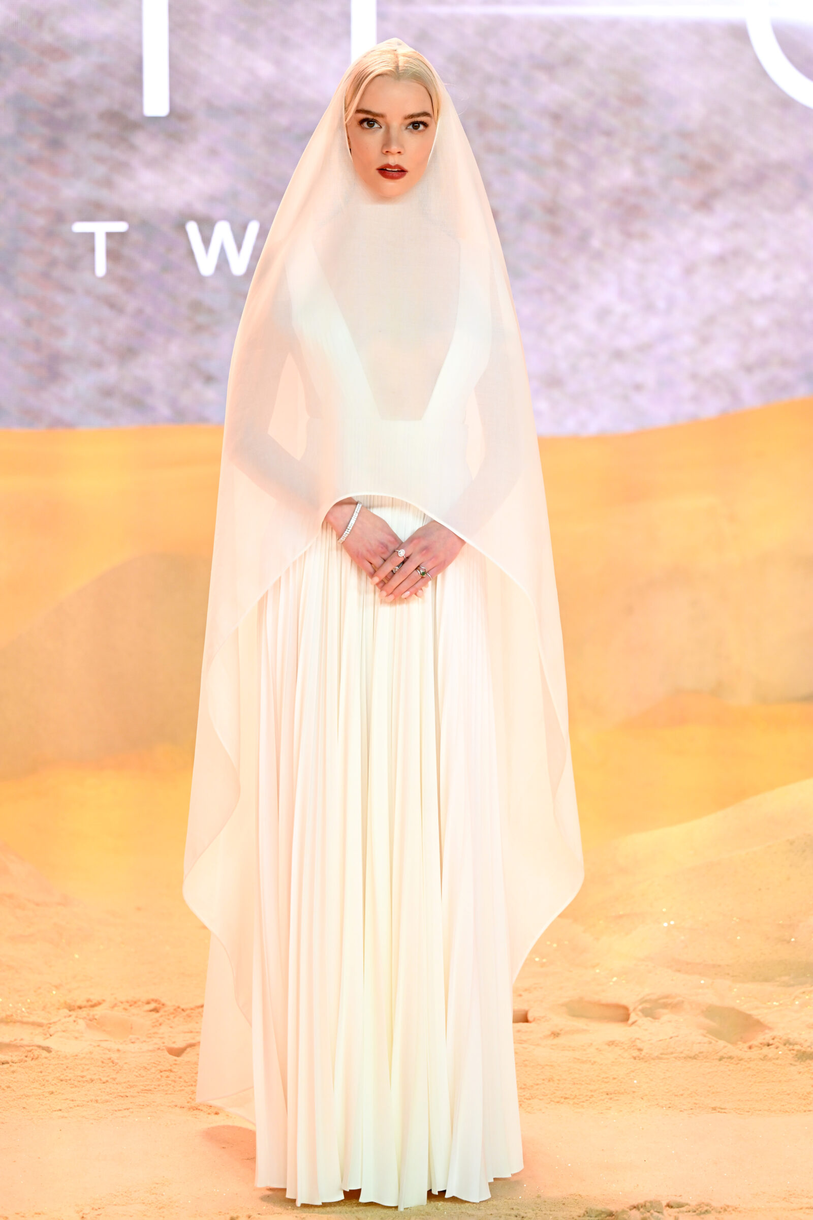 LONDON, ENGLAND - FEBRUARY 15: Anya Taylor-Joy, an ethereal vision in Dior, graces the World Premiere of 'Dune: Part Two' in Leicester Square. (Photo by Samir Hussein/WireImage).