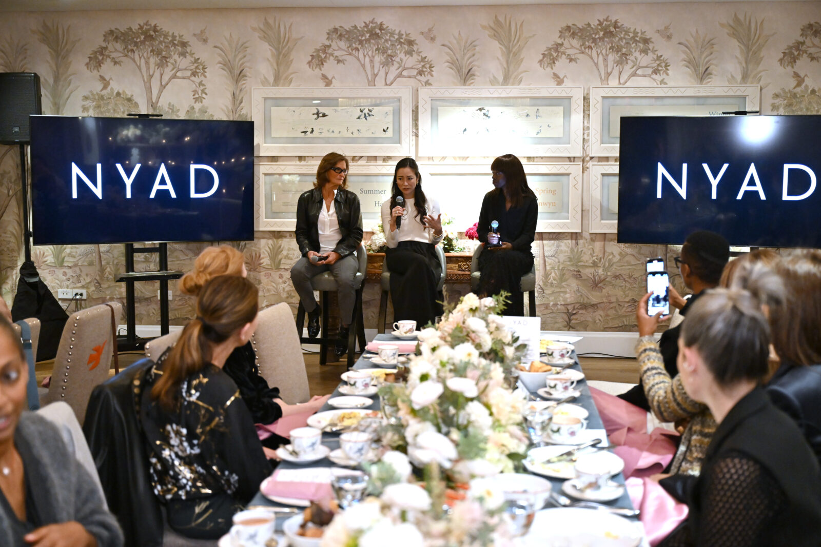 Bonnie Stoll, Elizabeth Chai Vasarhelyi, and Dee Poku engage in a spirited discussion at the NYAD Breakfast and Conversation event held at the Crosby Street Hotel, New York City, on November 02, 2023. (Photo by Bryan Bedder/Getty Images for Netflix) Bonnie Stoll, Elizabeth Chai Vasarhelyi, and Dee Poku engage in a spirited discussion at the NYAD Breakfast and Conversation event held at the Crosby Street Hotel, New York City, on November 02, 2023. (Photo by Bryan Bedder/Getty Images for Netflix)