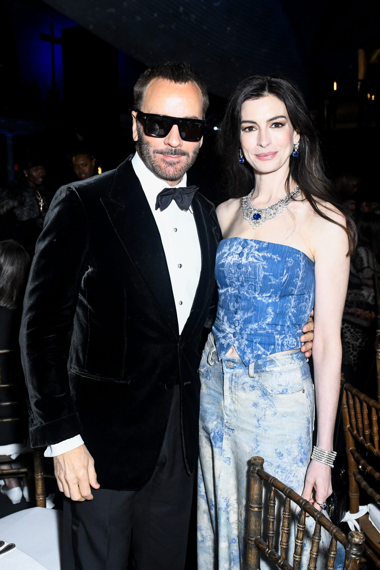 Elegance and style at the CFDA 2023: Designer Tom Ford and actress Anne Hathaway captivate in evening attire. Elegance and style at the CFDA 2023: Designer Tom Ford and actress Anne Hathaway captivate in evening attire.