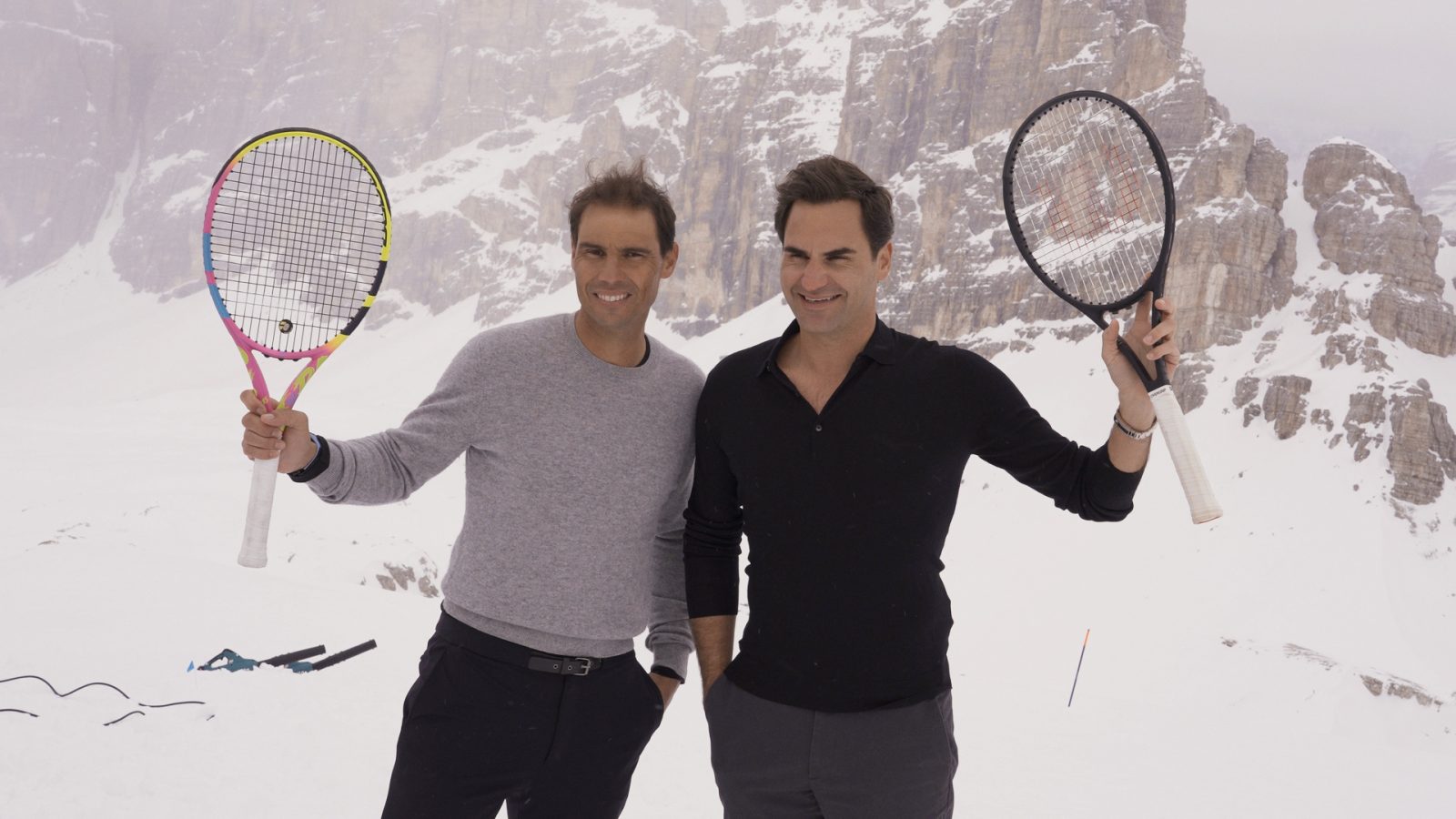 Behind the scenes with tennis legends Roger Federer and Rafael Nadal for the Louis Vuitton Core Campaign