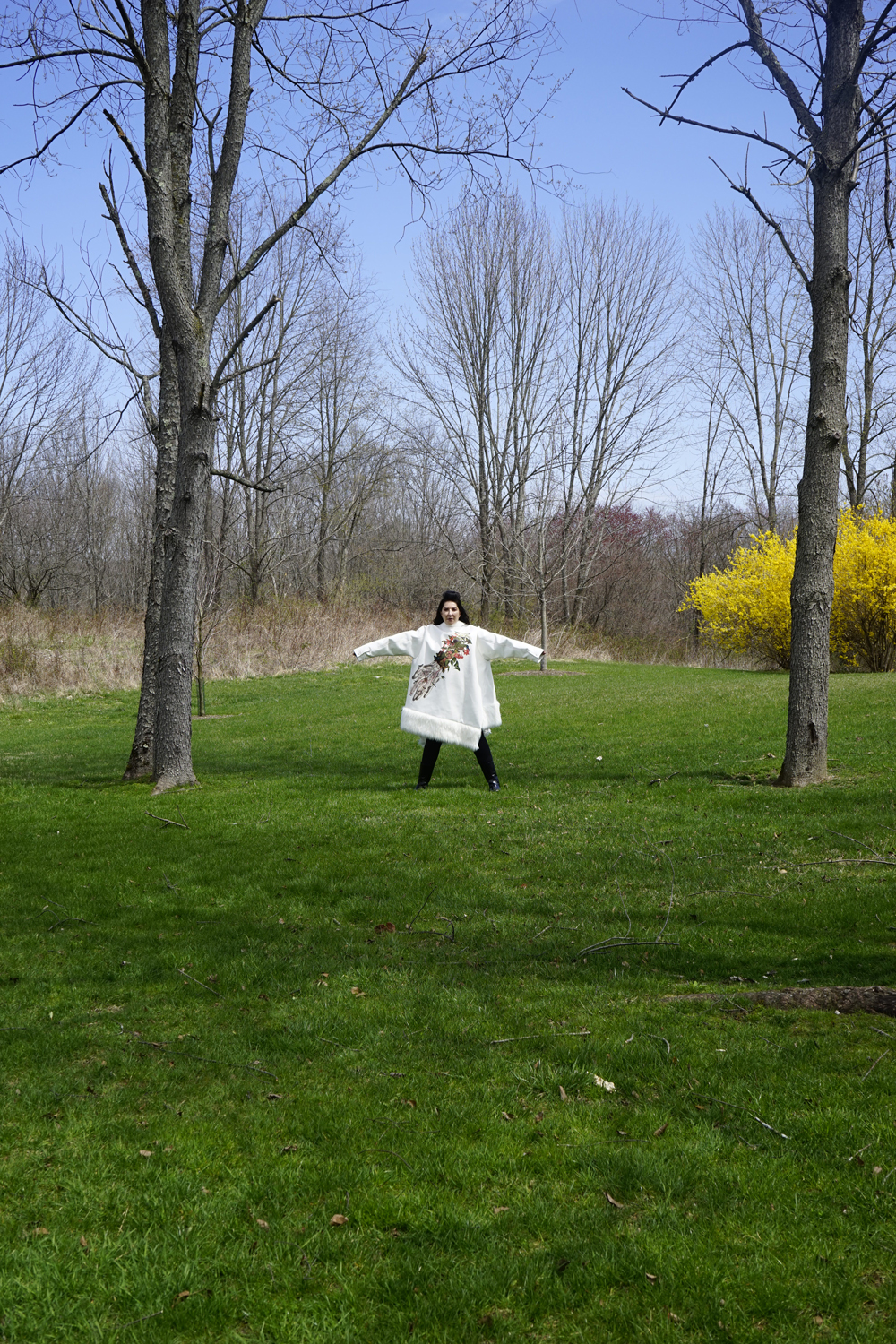 Marina wears coat by COMME DES GARÇONS HOMME PLUS marina abramovic rain magazine