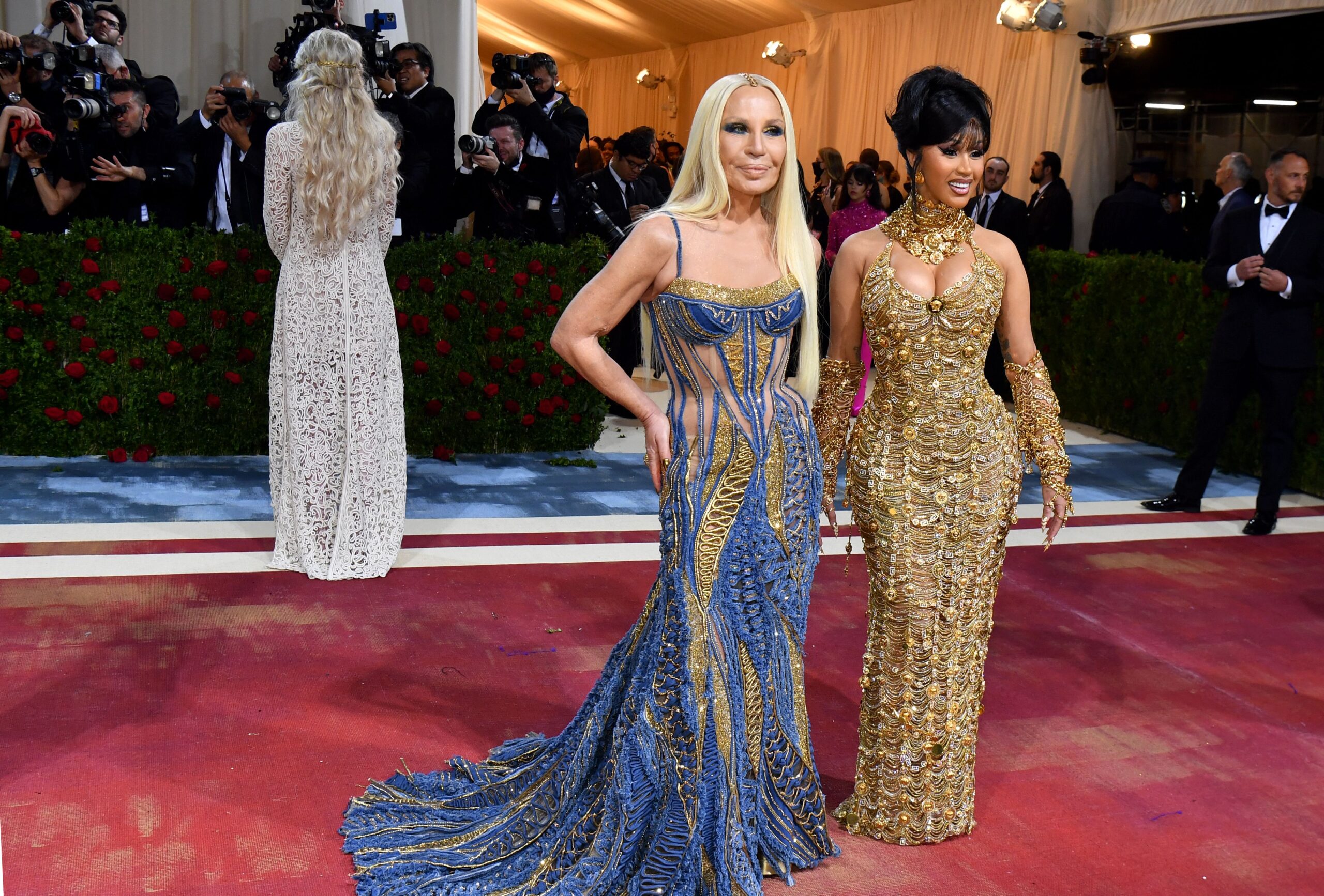 Cardi B and Donatella Versace wear VERSACE to the 2022 Met Gala at the Metropolitan Museum of Art &quot;In America: An Anthology of Fashion&quot;