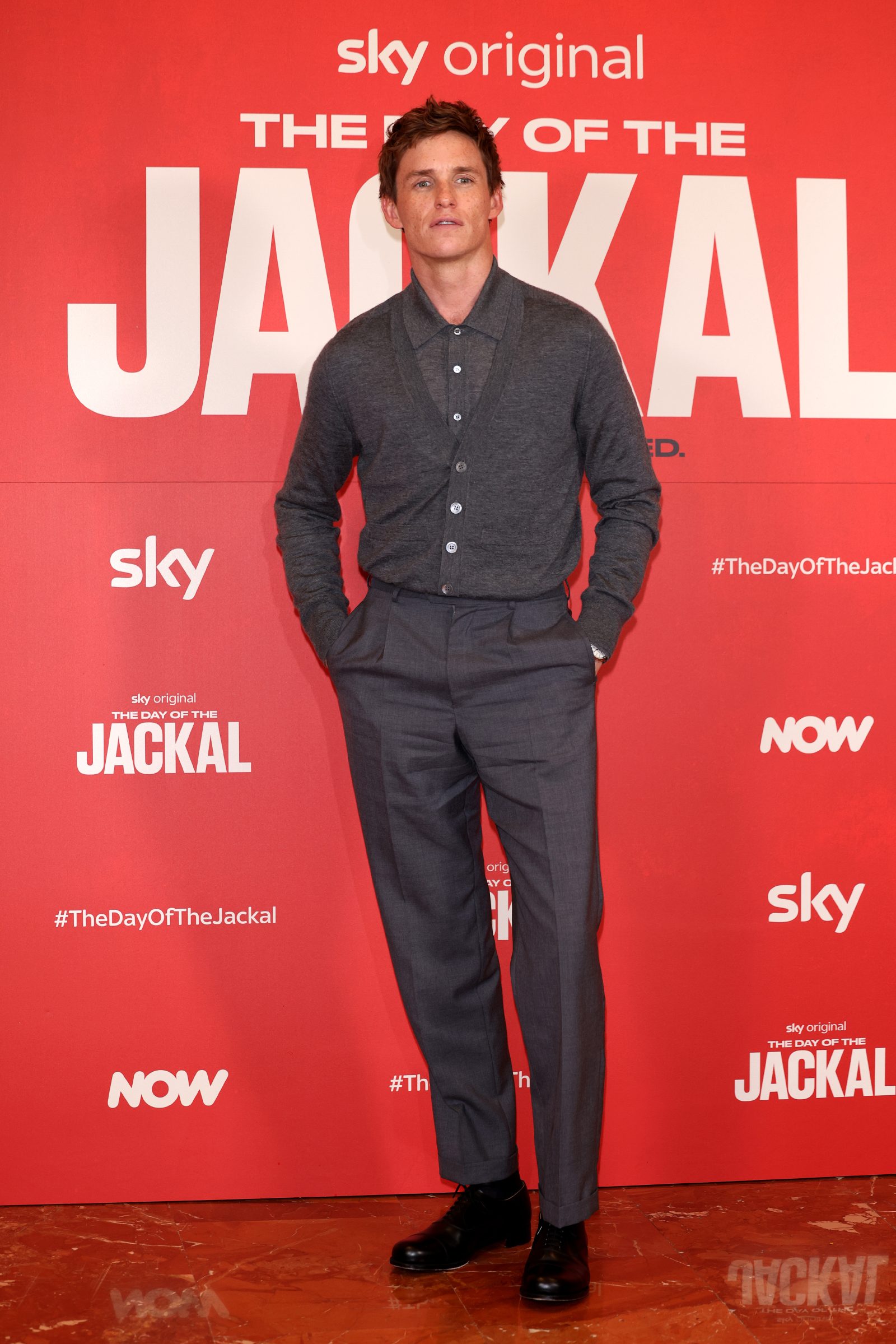 Eddie Redmayne attends The Day of the Jackal photocall in Rome wearing dunhill Spring-Summer 2025, November 7, 2024 (Photo by Franco Origlia/Getty Images)
