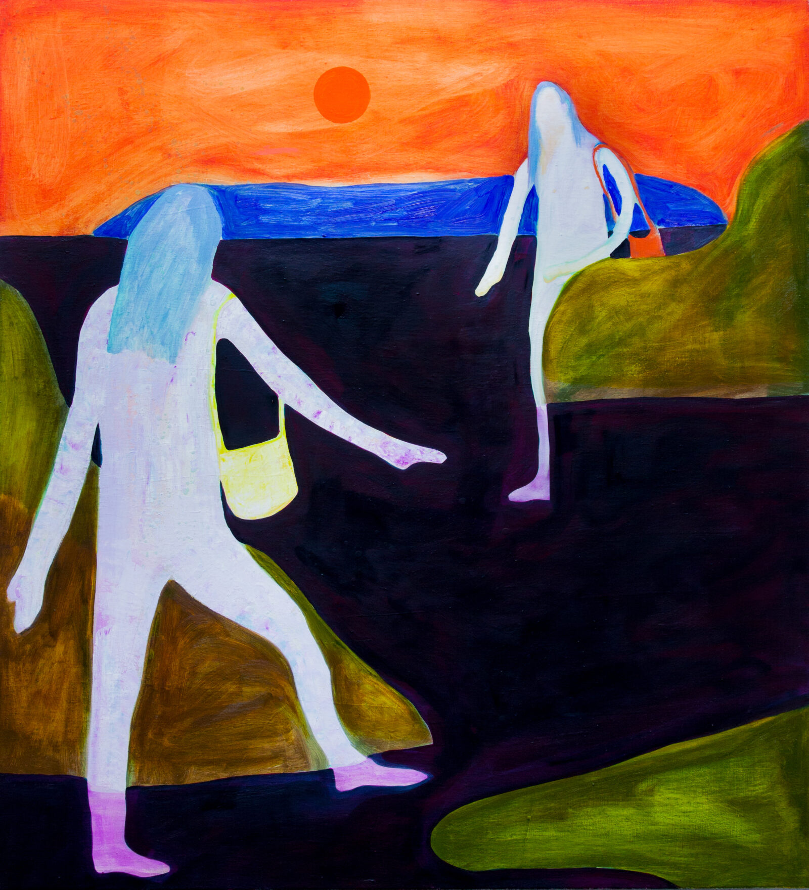 Blood Moon Over the Shallows (35” x 32”) oil on linen, 2022