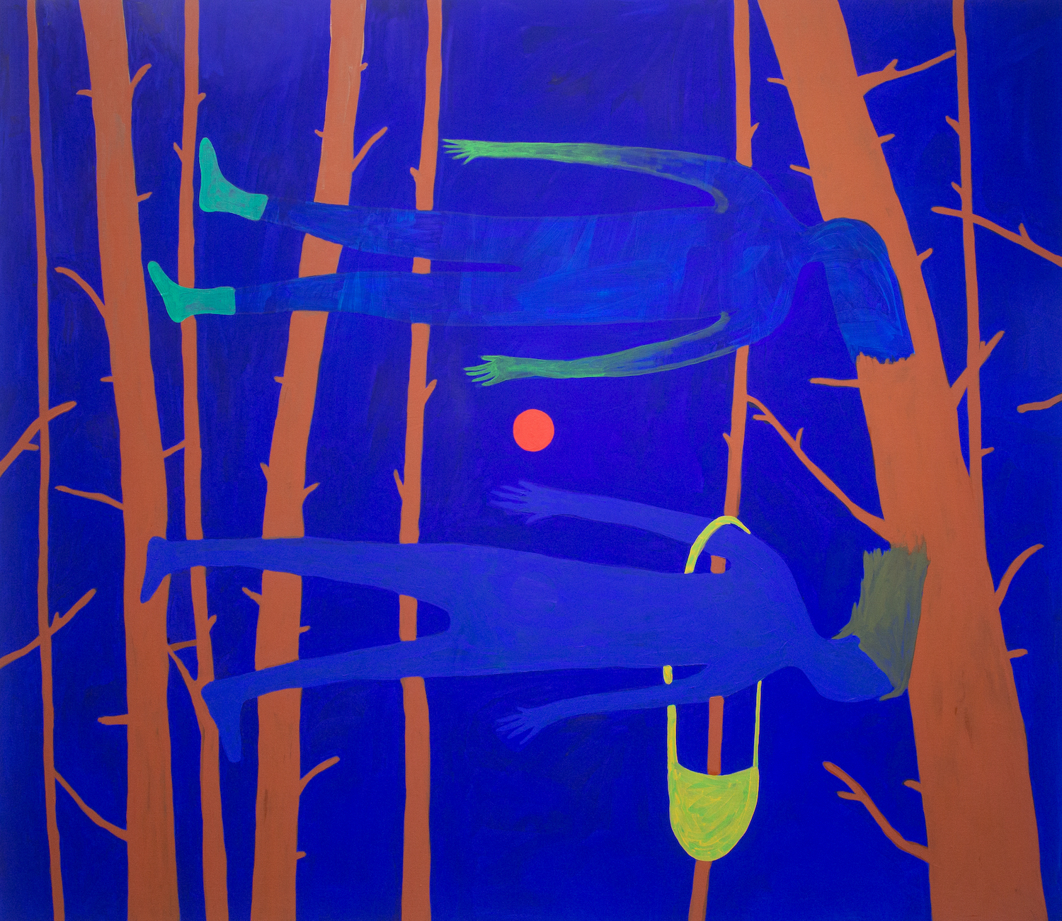 Suspended Woman (Blue) 52" x 60", oil on linen, 2022 Suspended Woman (Blue) 52" x 60", oil on linen, 2022