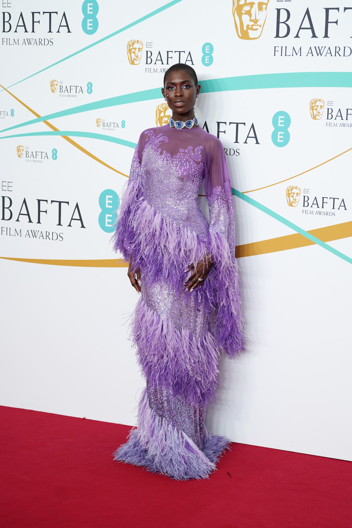 Jodie Turner Smith, a presenter at the event, wears a crystal-embroidered and lace-appliqué gown; image courtesy of Gucci. Jodie Turner-Smith