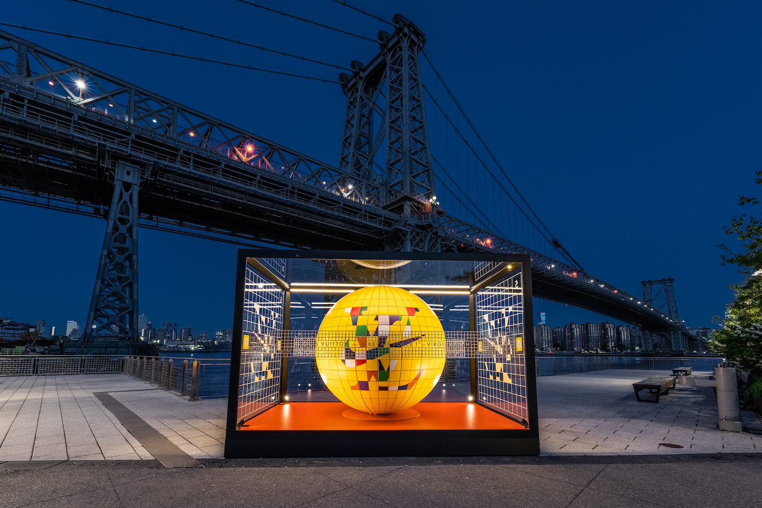 Globe at Domino Park by Anrew Bonila Louis Vuitton x Nike "Air Force 1"