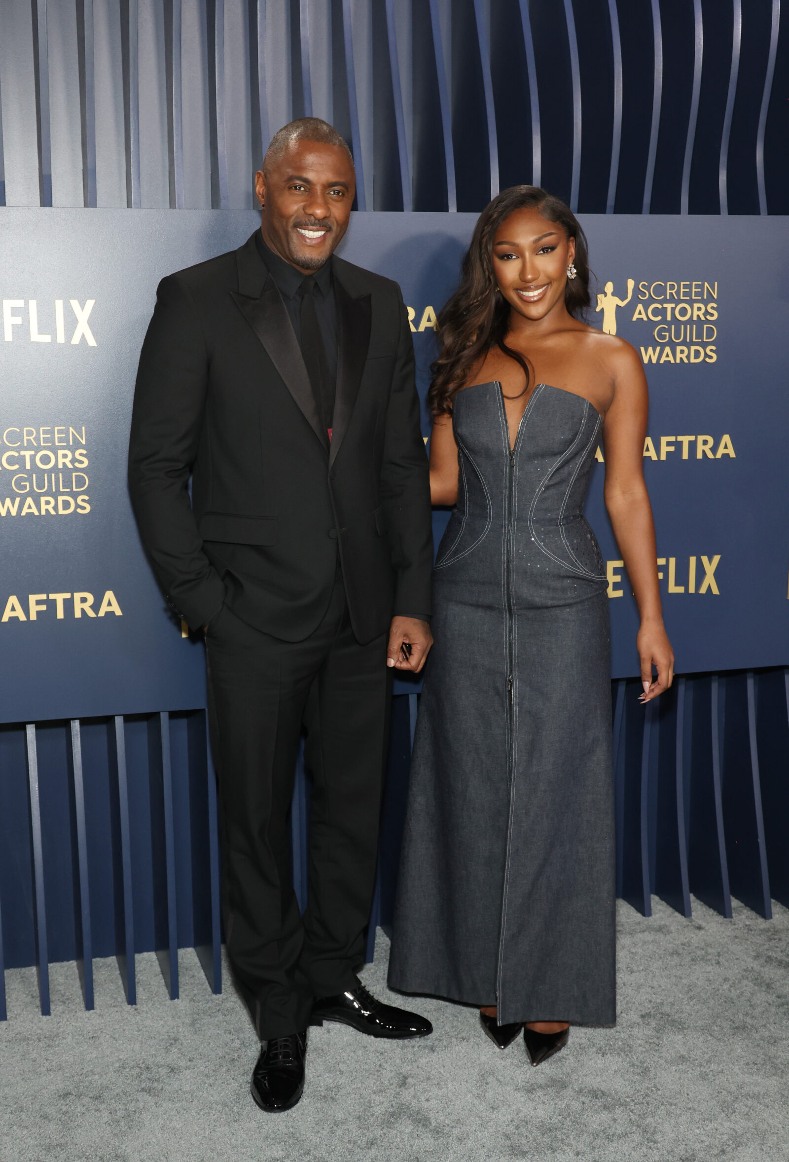 Idris Elba and Isan Elba attend the 30th Annual Screen Actors Guild Awards at Shrine Auditorium and Expo Hall on February 24, 2024 in Los Angeles, California. (Photo by Monica Schipper/FilmMagic)