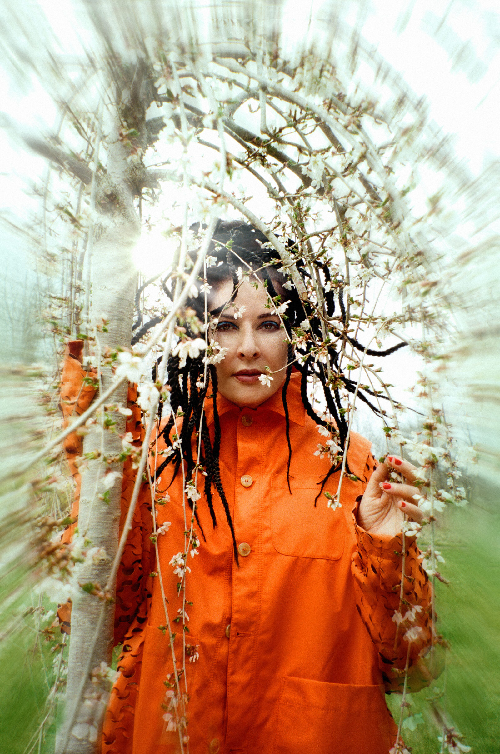 Marina wears coat by WALTER VAN BEIRENDONCK marina abramovic rain magazine walter van beirendonck