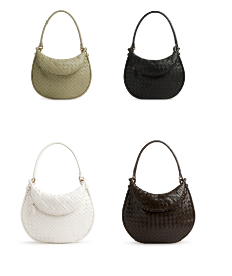 Embrace the Gemelli Collection: Bottega Veneta's embodiment of sophistication in four classic shades. From tranquil beige to pure white, deep black, and luxurious dark brown - the epitome of versatility in luxury. Embrace the Gemelli Collection: Bottega Veneta