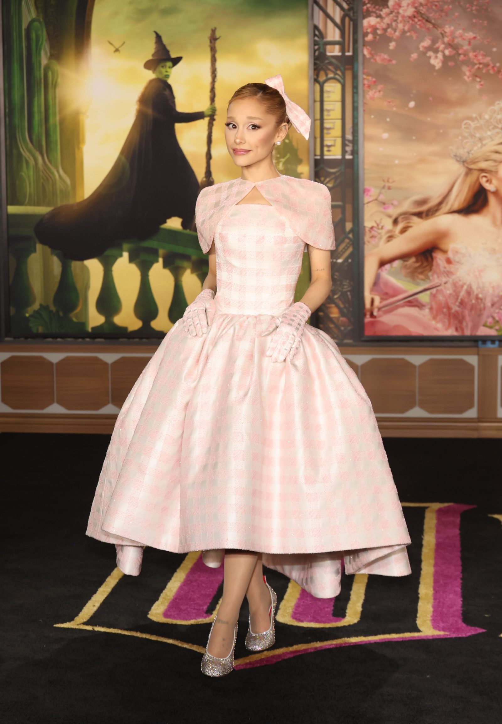 Ariana Grande attends the Los Angeles premiere of “Wicked” wearing custom Thom Browne, November 9, 2024 (Photo: Getty Images)