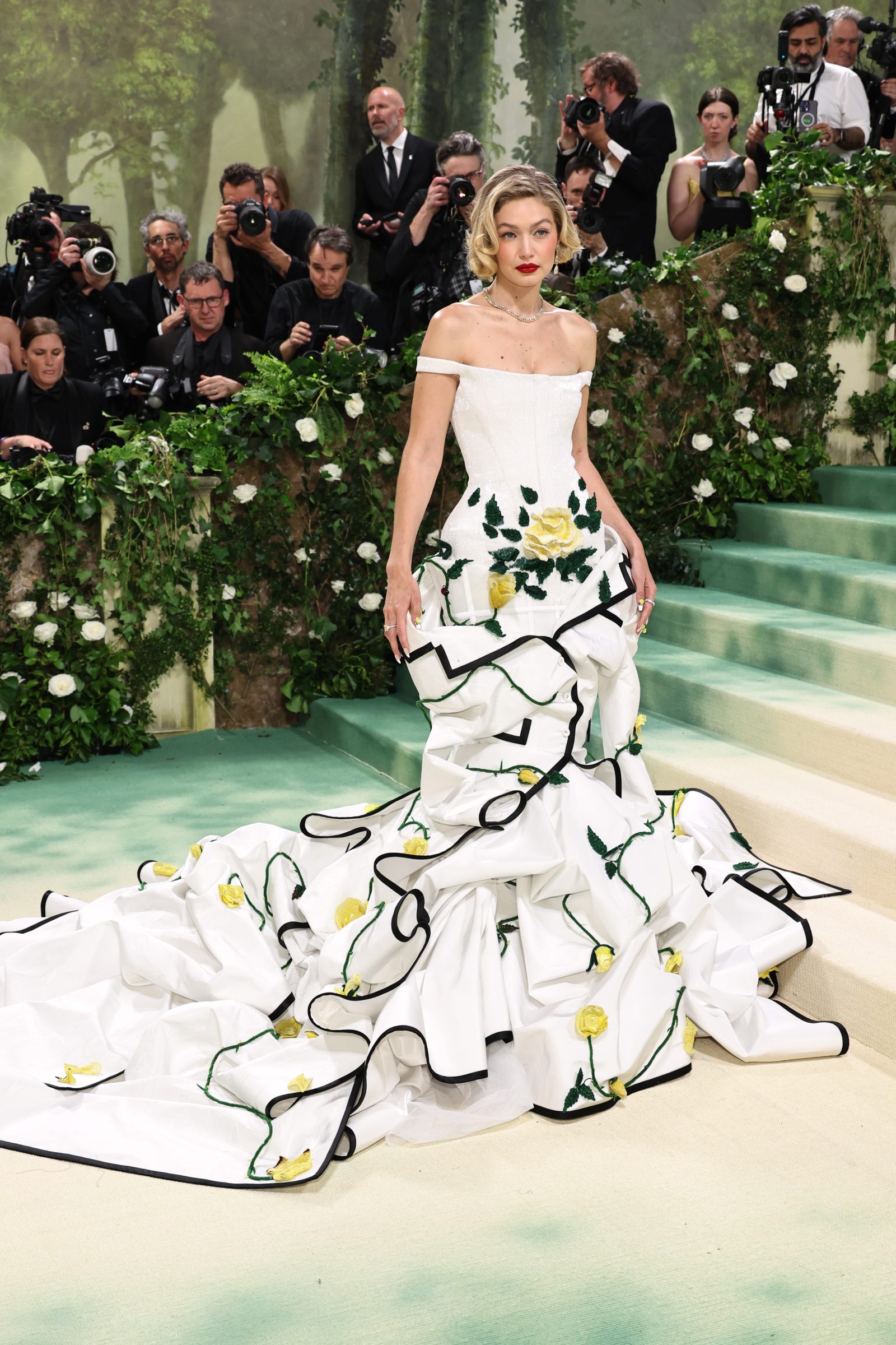 Gigi Hadid attends The 2024 Met Gala Celebrating "Sleeping Beauties: Reawakening Fashion" at The Metropolitan Museum of Art on May 06, 2024 in New York City. (Photo by Jamie McCarthy/Getty Images)