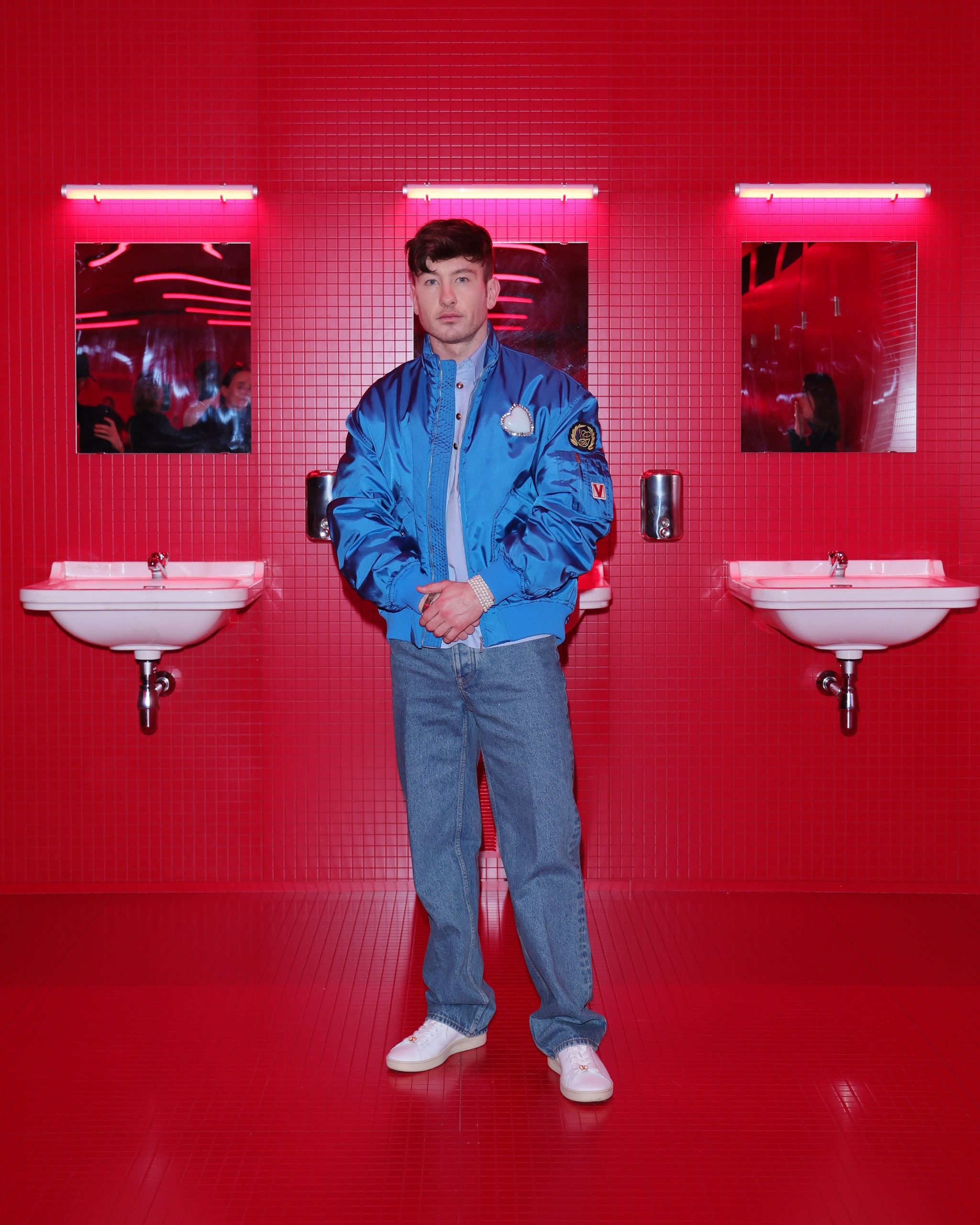 Barry Keoghan wore a Valentino look by Alessandro Michele with Valentino Garavani accessories (Photo courtesy of Valentino). Barry Keoghan wore a Valentino look by Alessandro Michele with Valentino Garavani accessories.