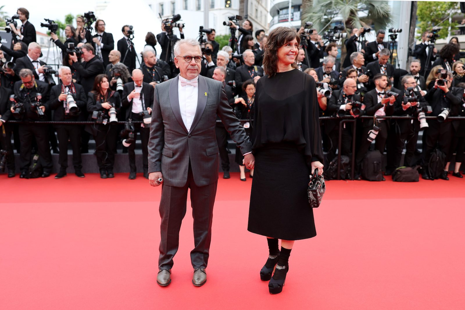 Philippe Torreton and Elsa Boublil attend "Le Deuxième Acte" ("The Second Act") Screening & opening ceremony red carpet at the 77th annual Cannes Film Festival at Palais des Festivals on May 14, 2024 in Cannes, France. (Photo by Cindy Ord/Getty Images)