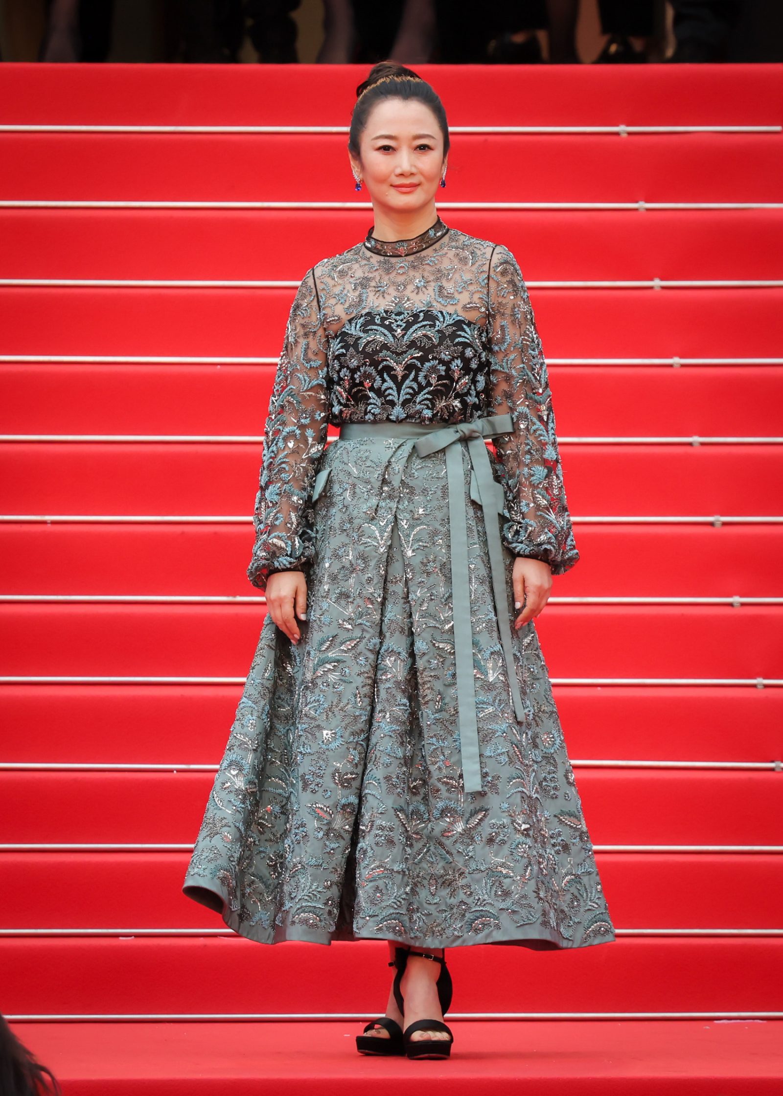Zhao Tao attends "Le Deuxième Acte" ("The Second Act") Screening & opening ceremony red carpet at the 77th annual Cannes Film Festival at Palais des Festivals on May 14, 2024 in Cannes, France. (Photo by Victor Boyko/Getty Images)