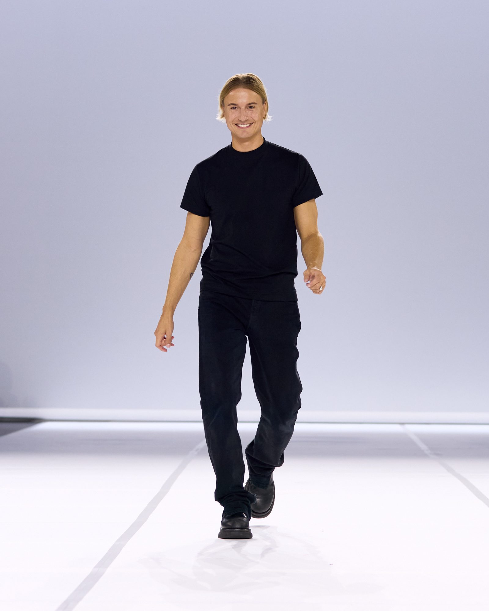 Designer Alain Paul takes a bow at the close of his Spring-Summer 2025 runway show in Paris (Image: Luca Tombolini)