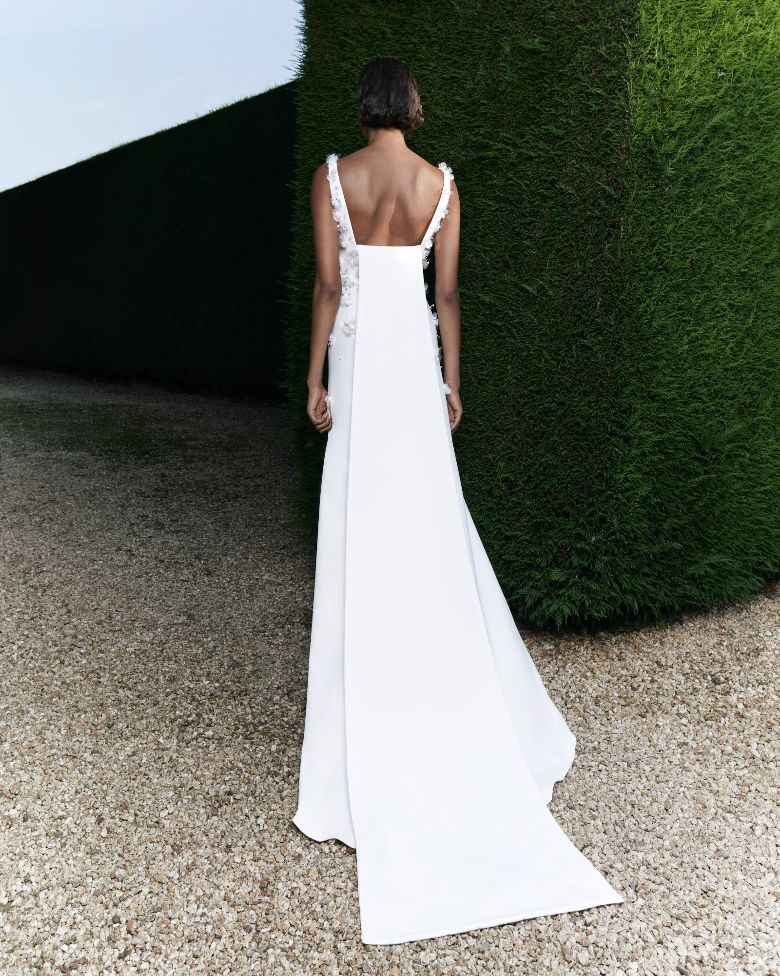 Pailette Floral Gardens Column Gown