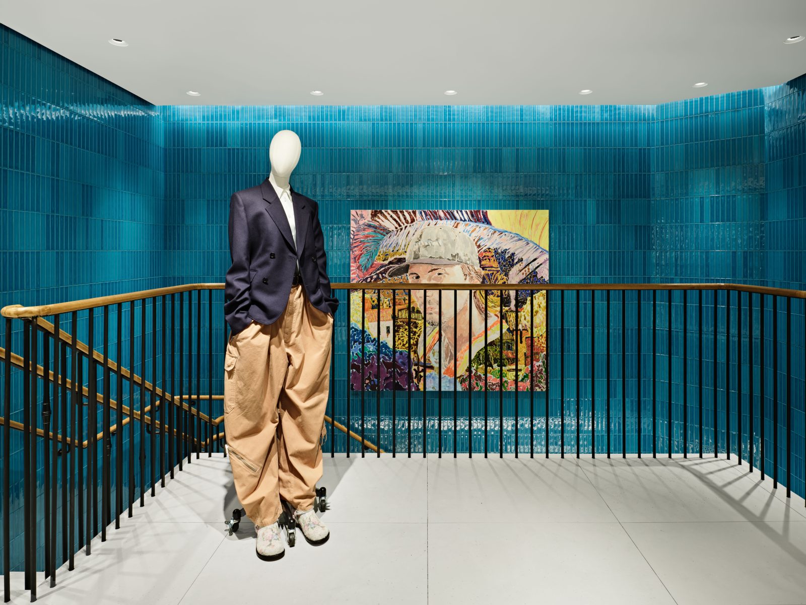 Carefully curated artwork adorns the interior of CASA LOEWE in Chicago.
